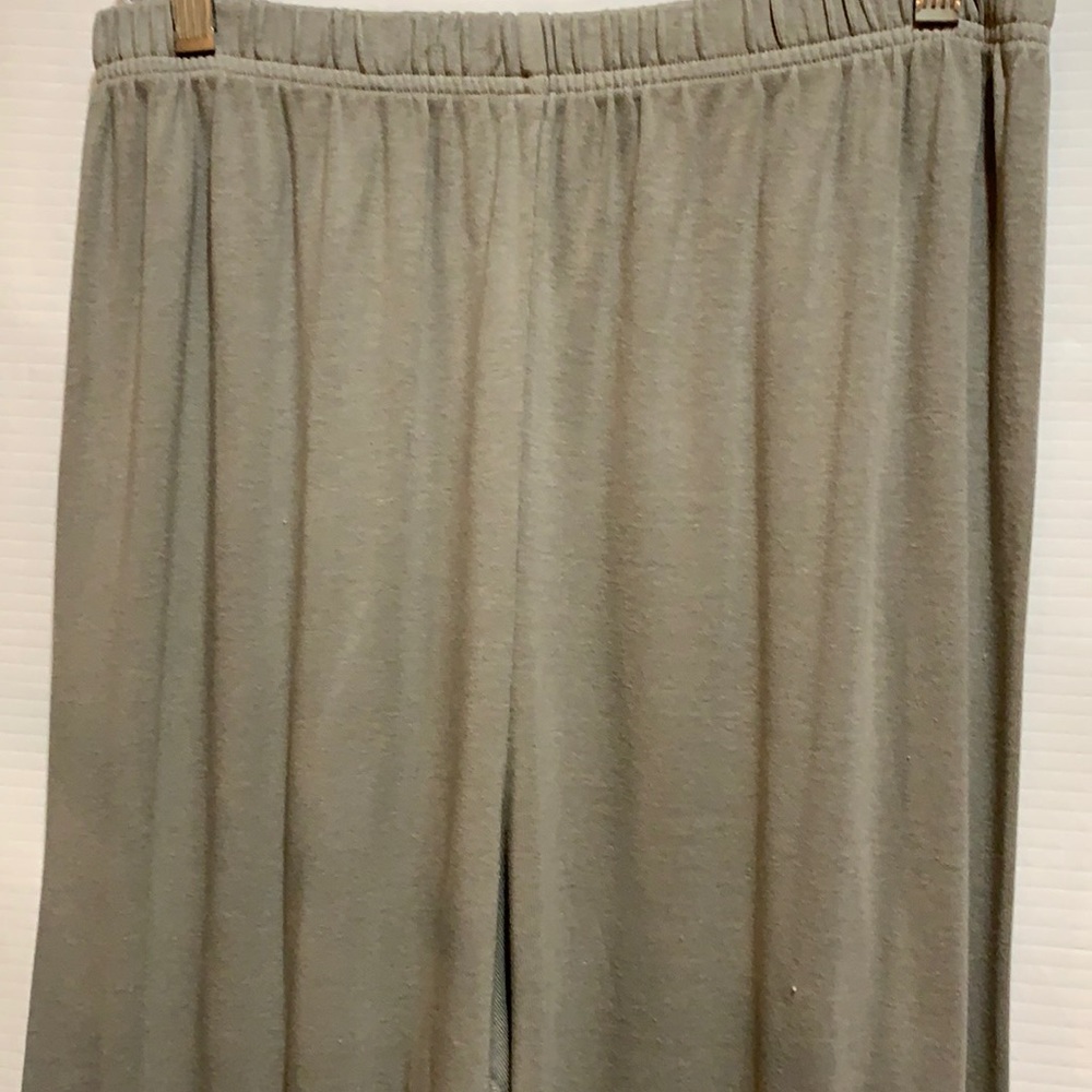 VINTAGE MILL VALLEY KNIT PANT SZ L OLIVE/TAN 100% COTTON PULL-ON ELASTIC WAIST